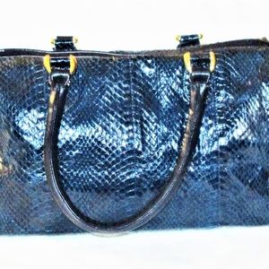 VTG JENNA DAVIS NAVY BLUE GENUINE SNAKESKIN BAG